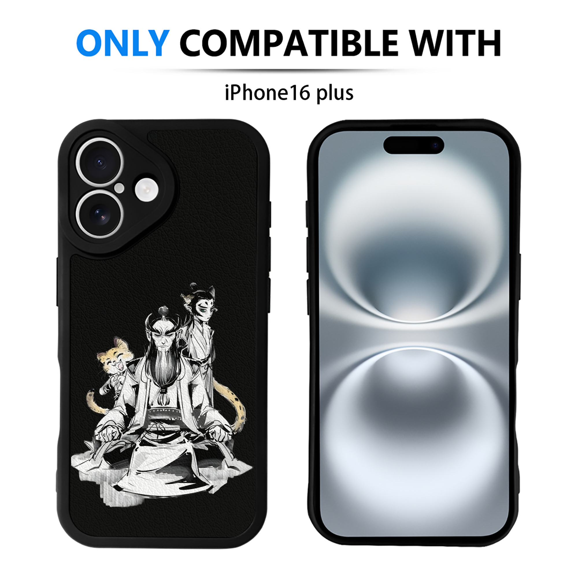 （画像用） Ne Zha 2 ナタ 魔童の大暴れ 【iPhone 16シリーズ対応】シリコンスマホケース（レザー調） 材質：シリコン